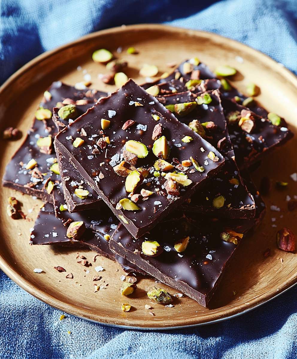 Dark Chocolate Hazelnut Pistachio Bark
