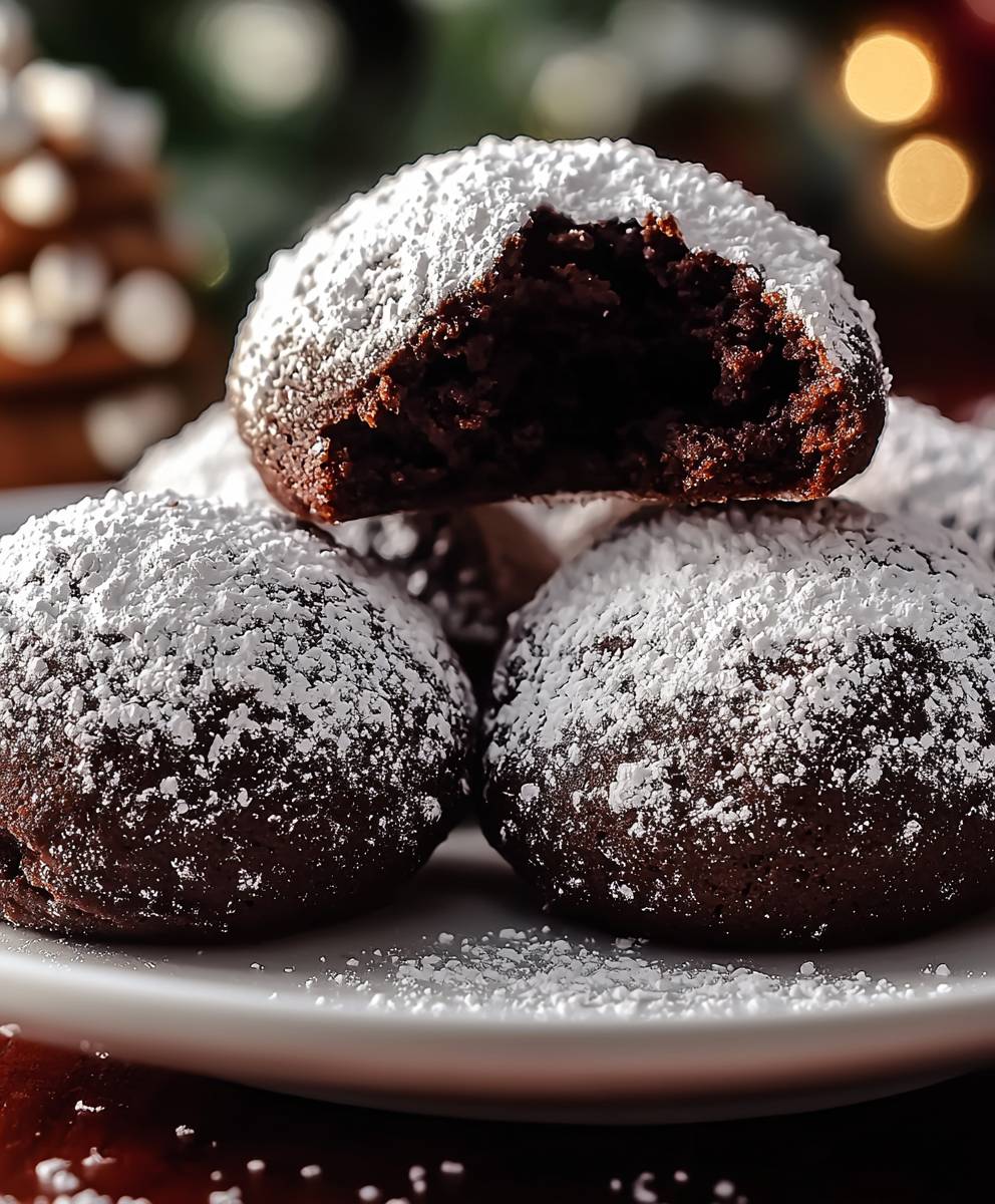 Chocolate snowball cookies