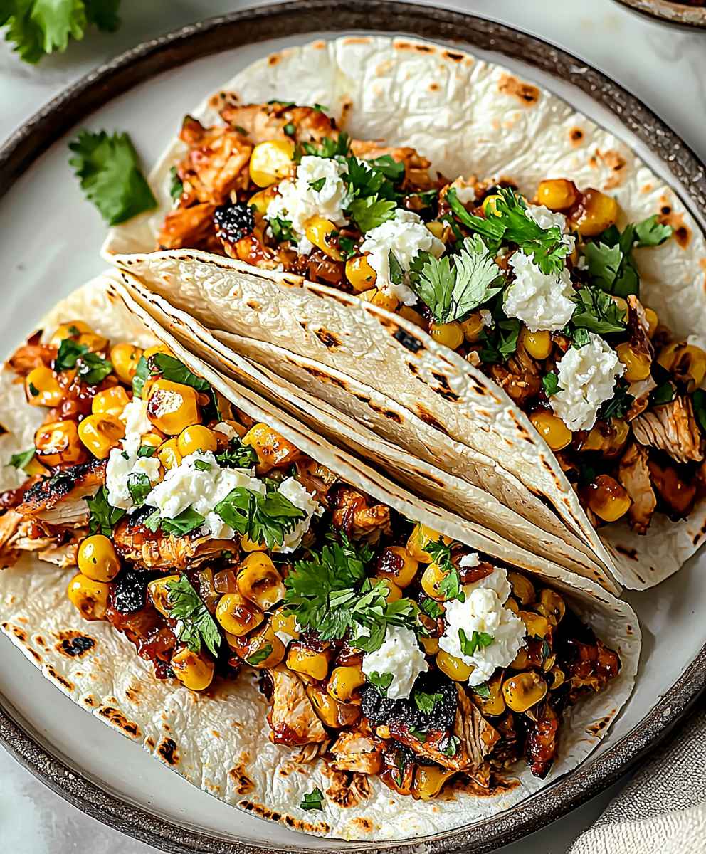 BBQ Chicken Street Corn Tacos