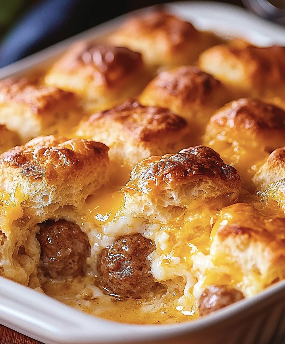Sausage egg biscuit casserole