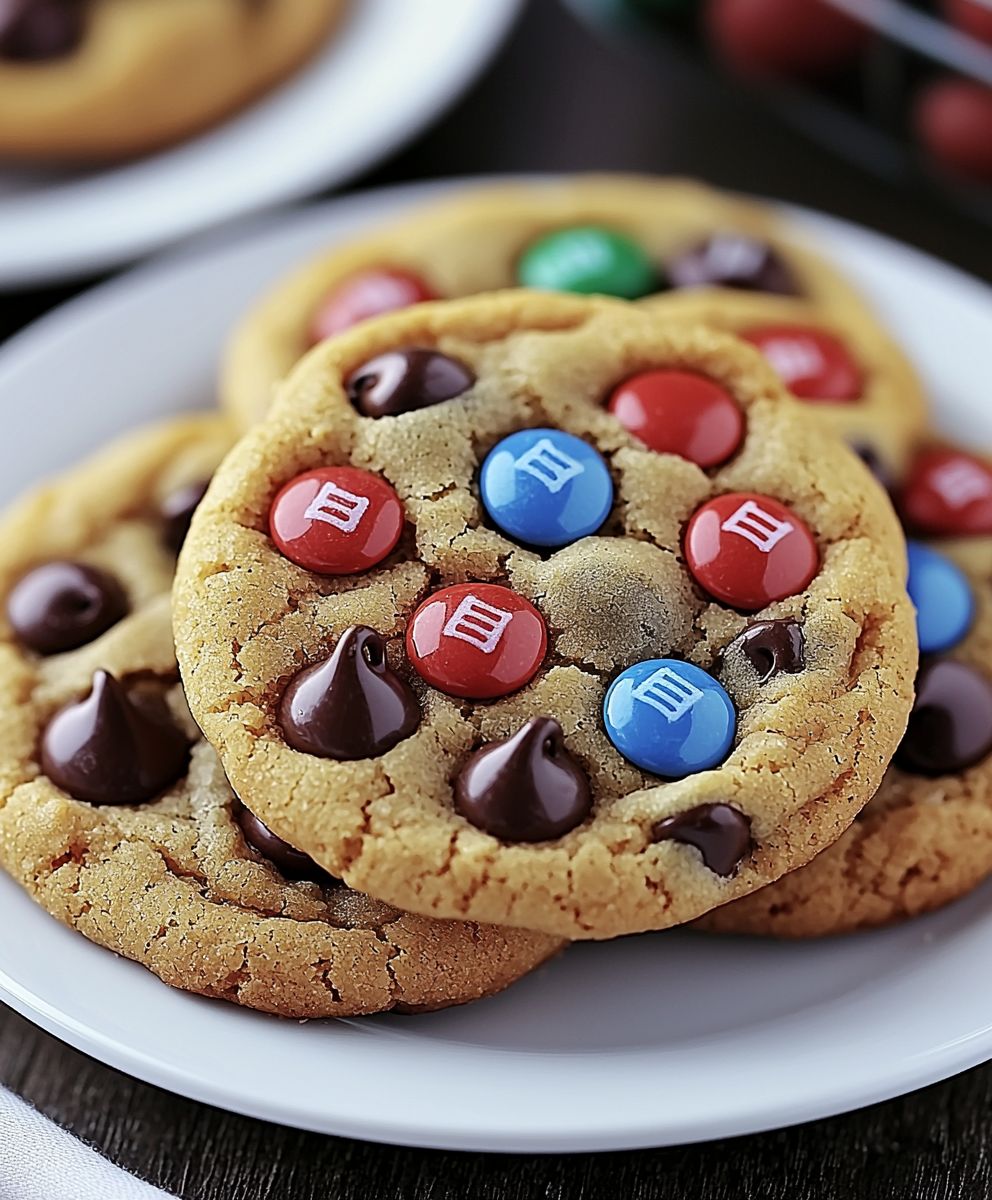 M&M chocolate chip cookies