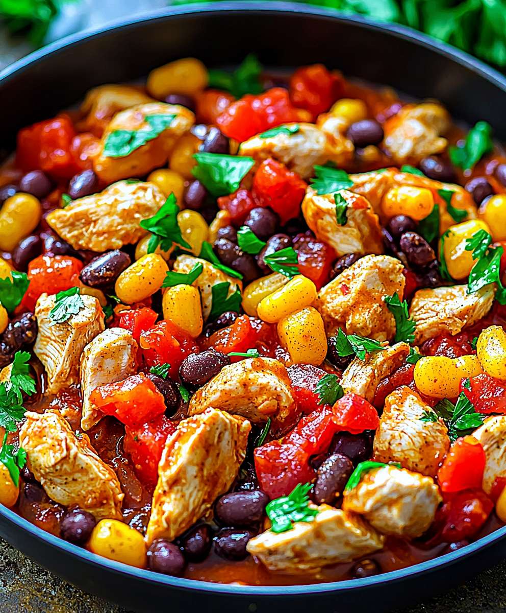 Southwestern chicken black bean skillet