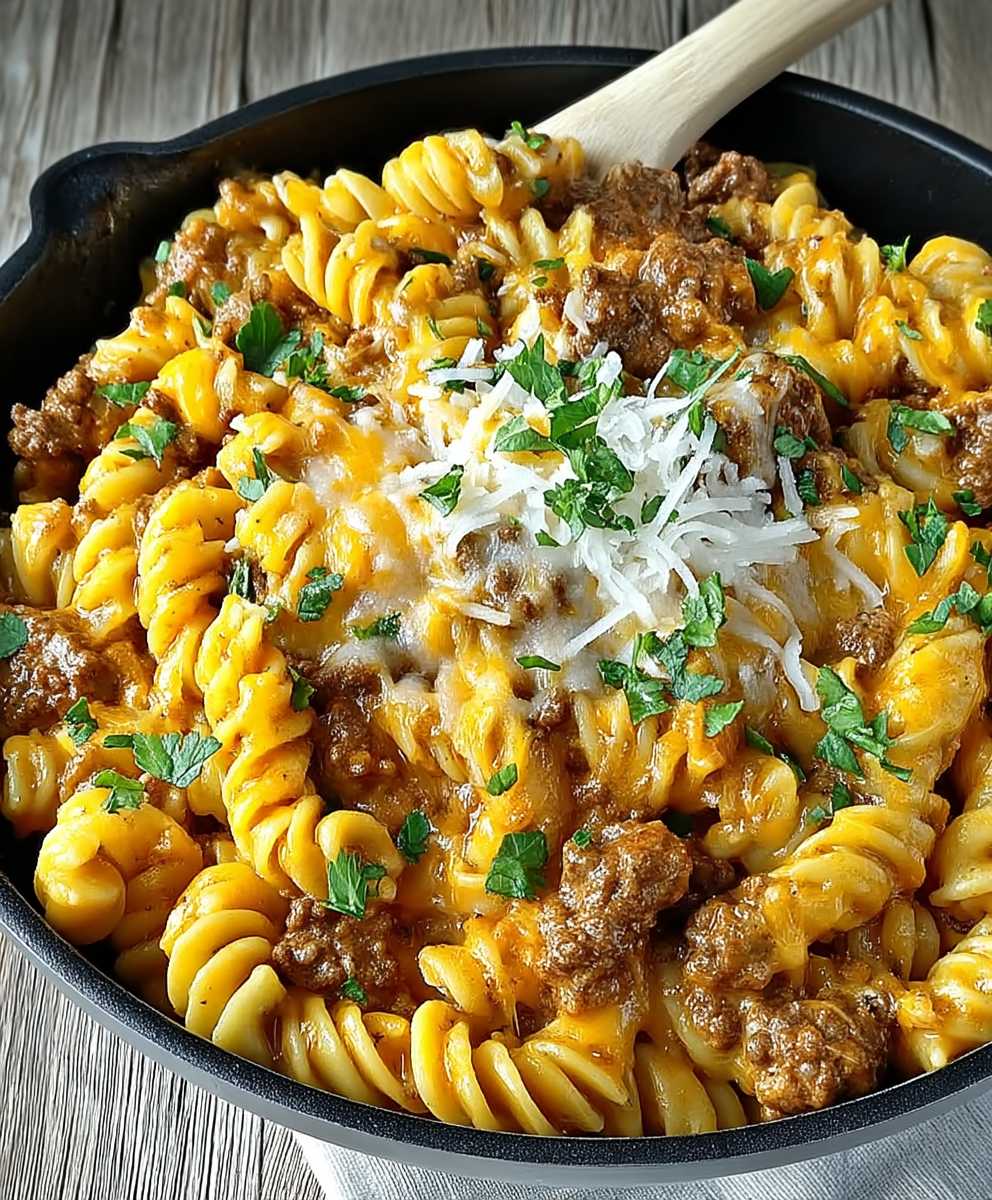 Beef cheddar ranch pasta