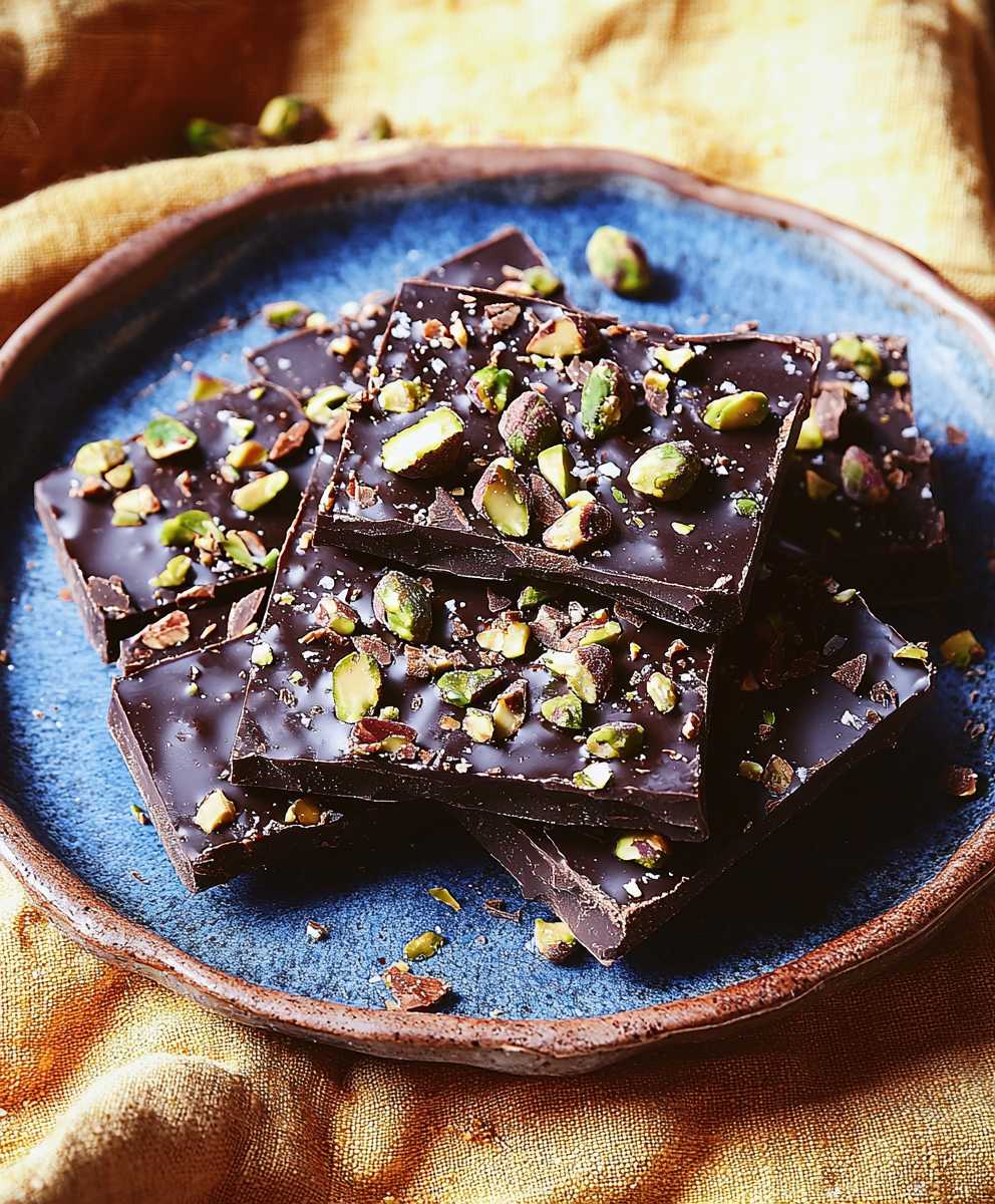 Dark Chocolate Hazelnut Pistachio Bark