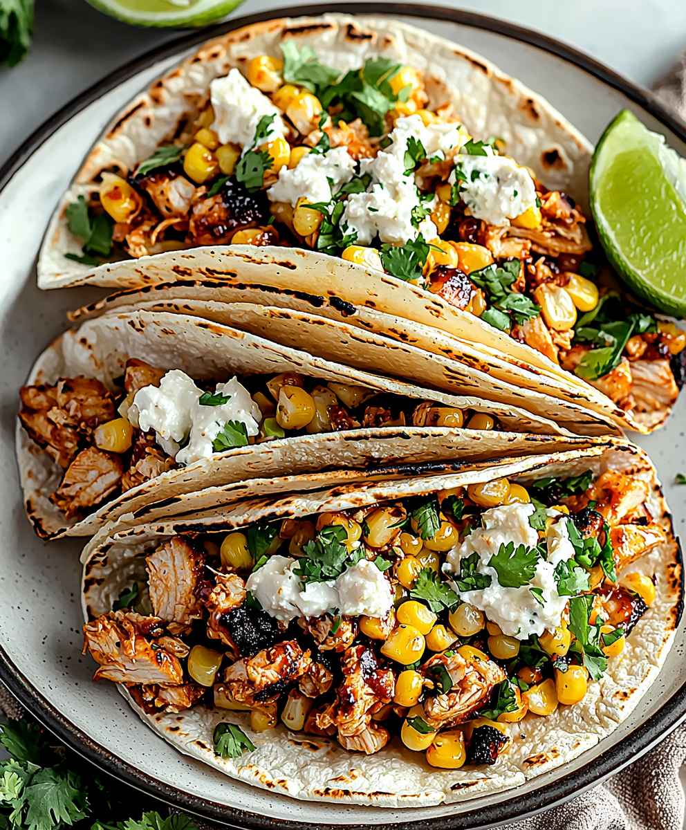 BBQ Chicken Street Corn Tacos