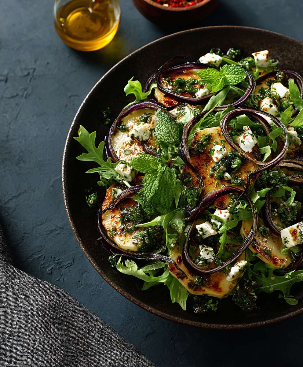 Celeriac chimichurri salad