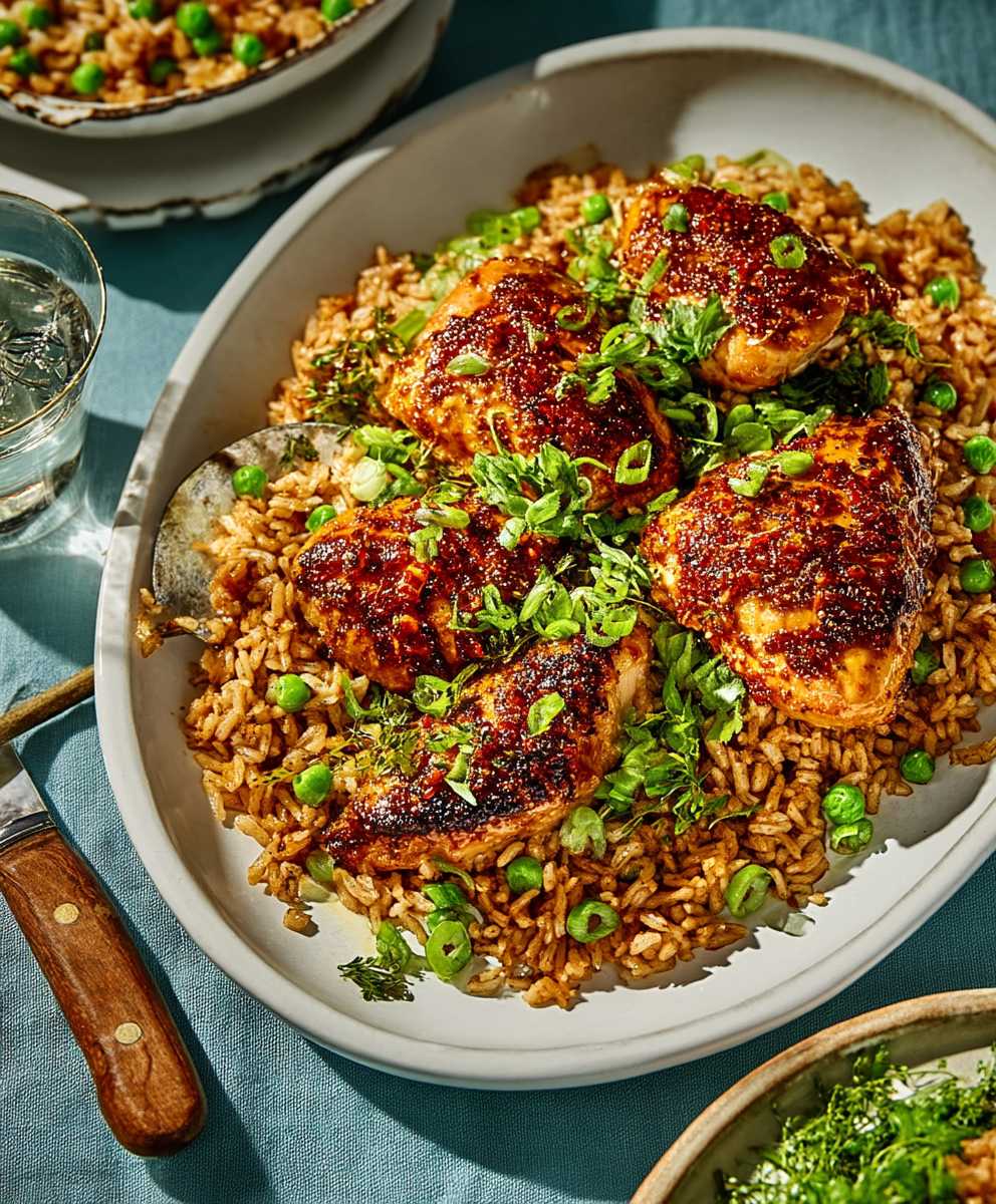 Healthy one pan chicken rice