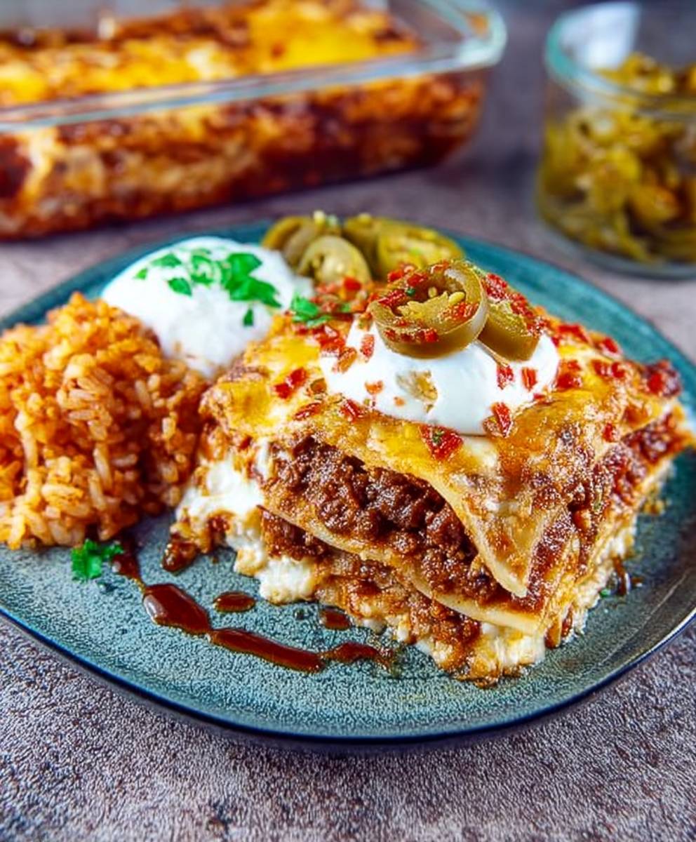 Mexican taco lasagna