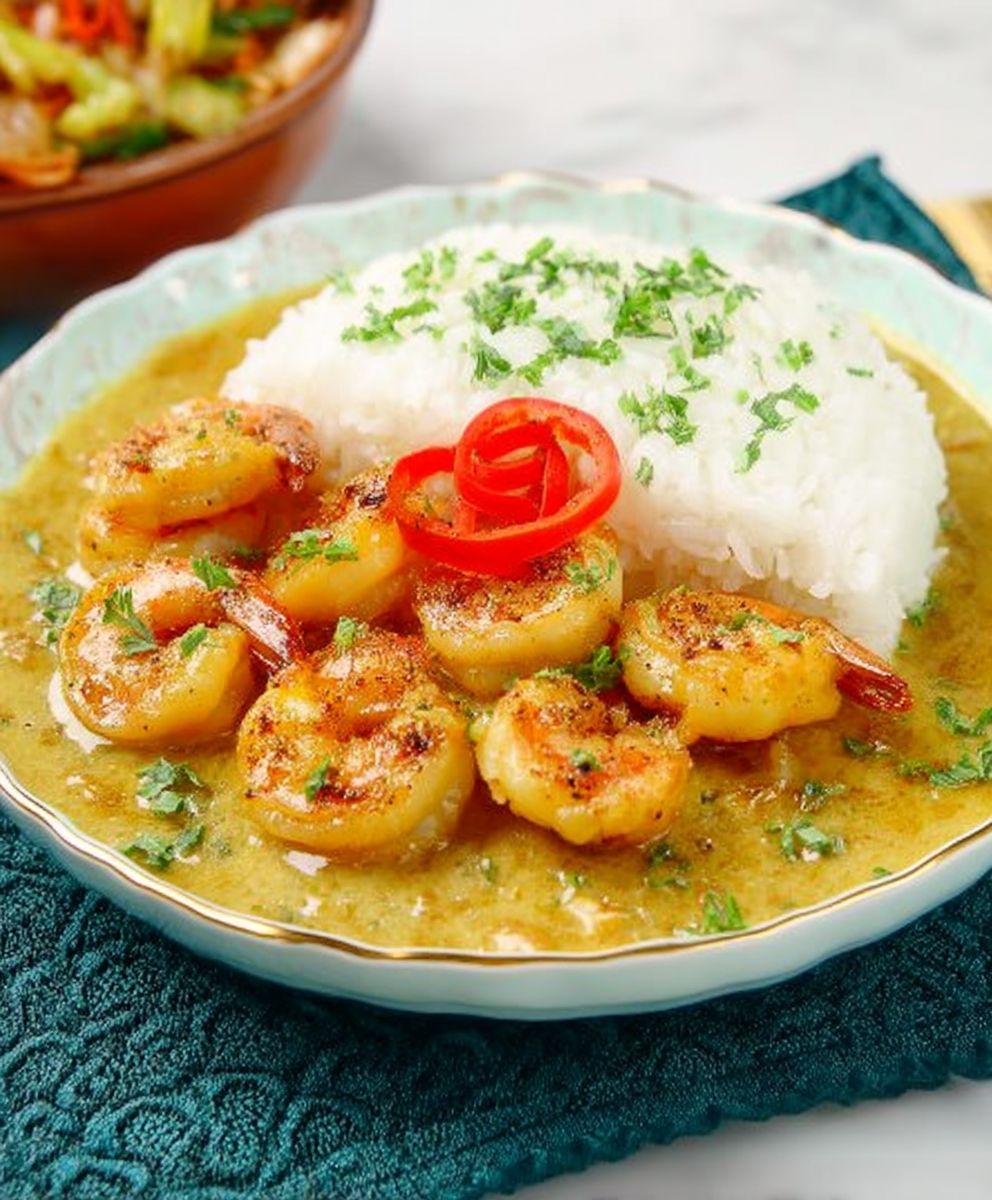 Hawaiian shrimp chicken curry