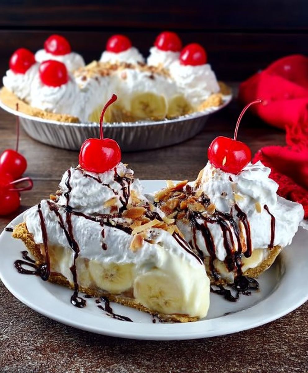 Banana split pie