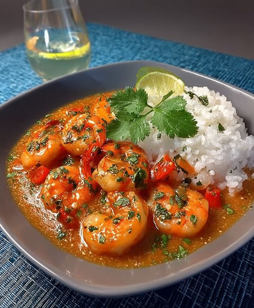 Thai red curry shrimp