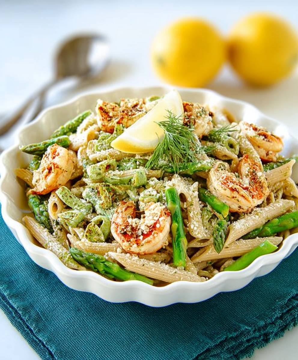 Lemon dill shrimp pasta