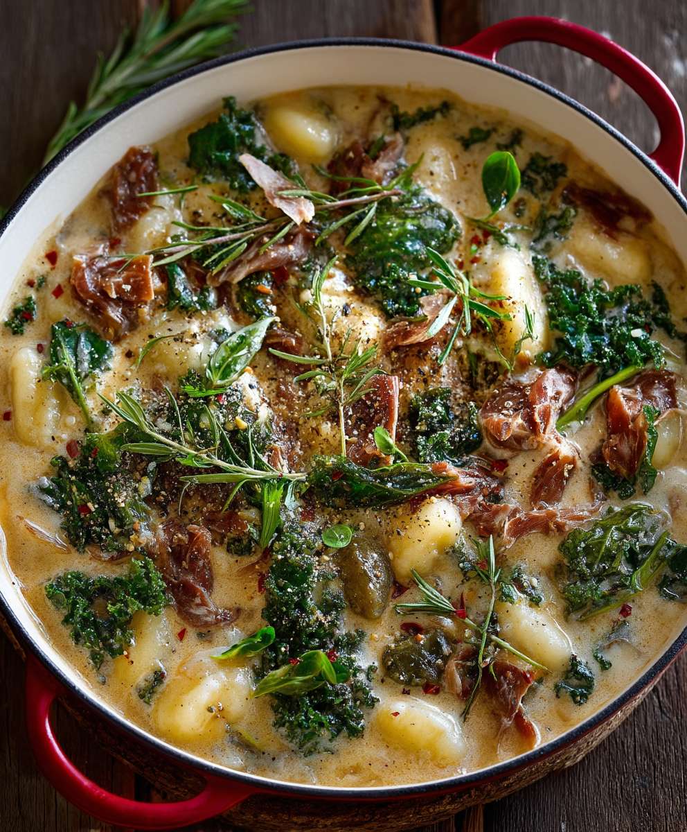 Gnocchi soup kale prosciutto