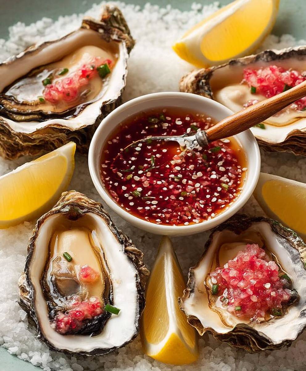 Oysters mignonette sauce