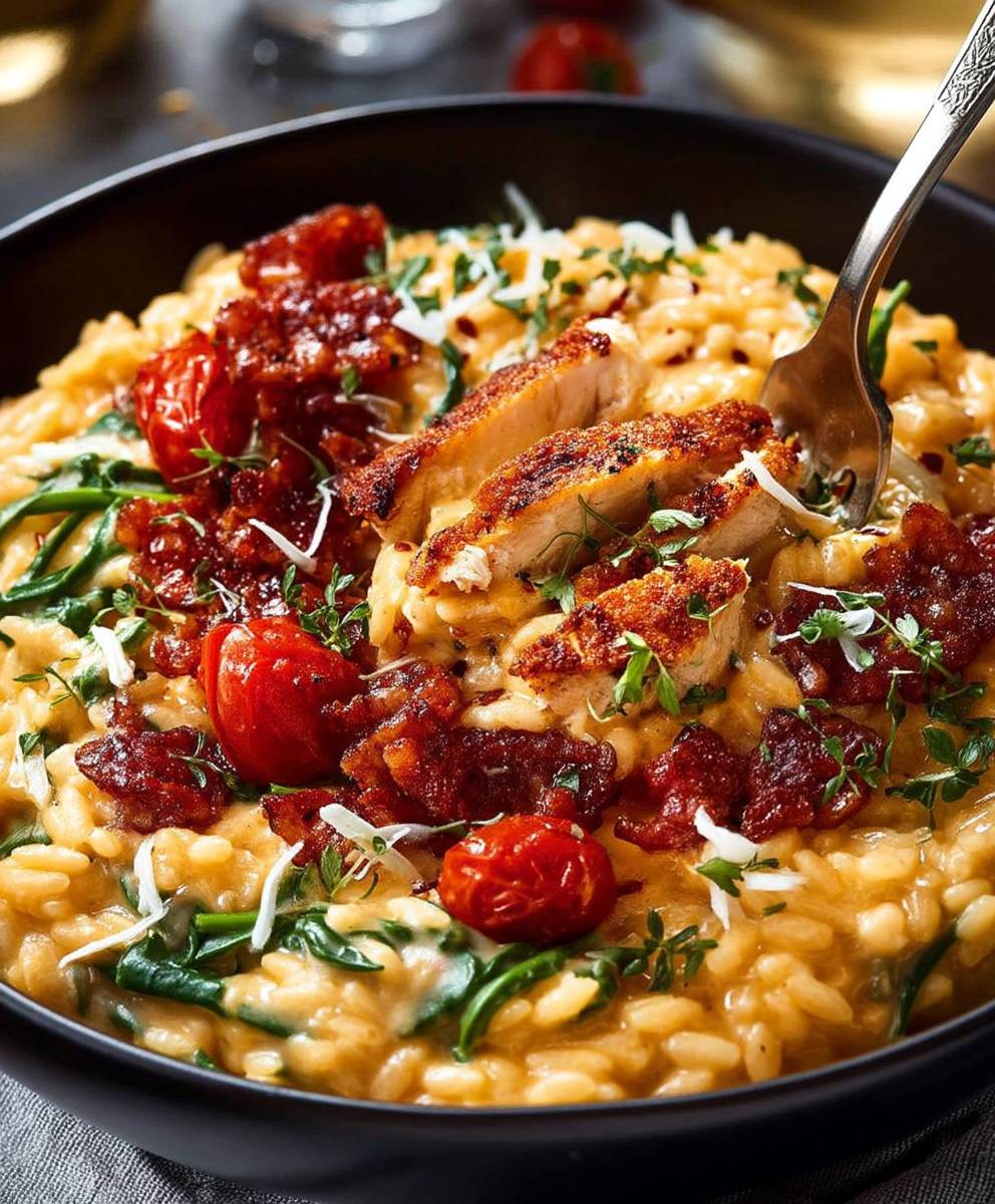 Chicken Risoni Crispy Salami
