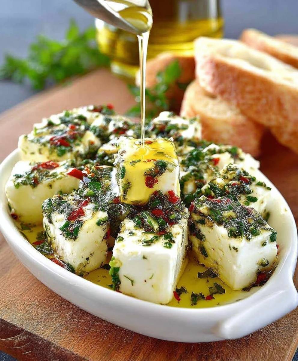 Marinated Feta Herbs Chilli