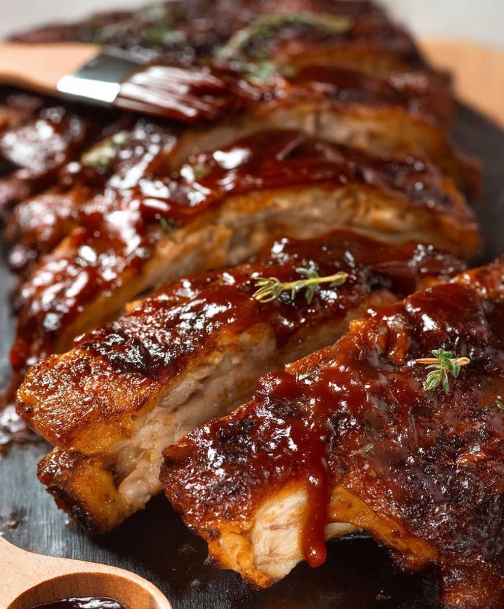 Oven pork ribs barbecue sauce