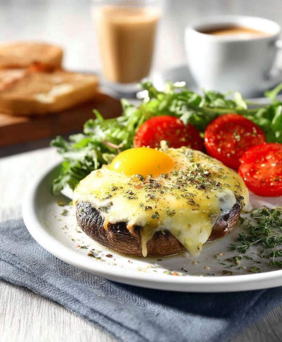 Baked Eggs in Mushrooms