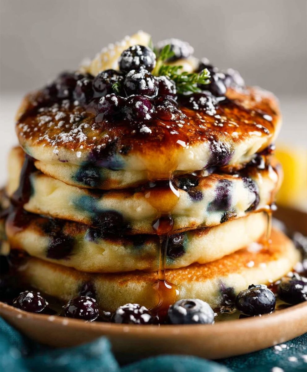 Fluffy Blueberry Pancakes