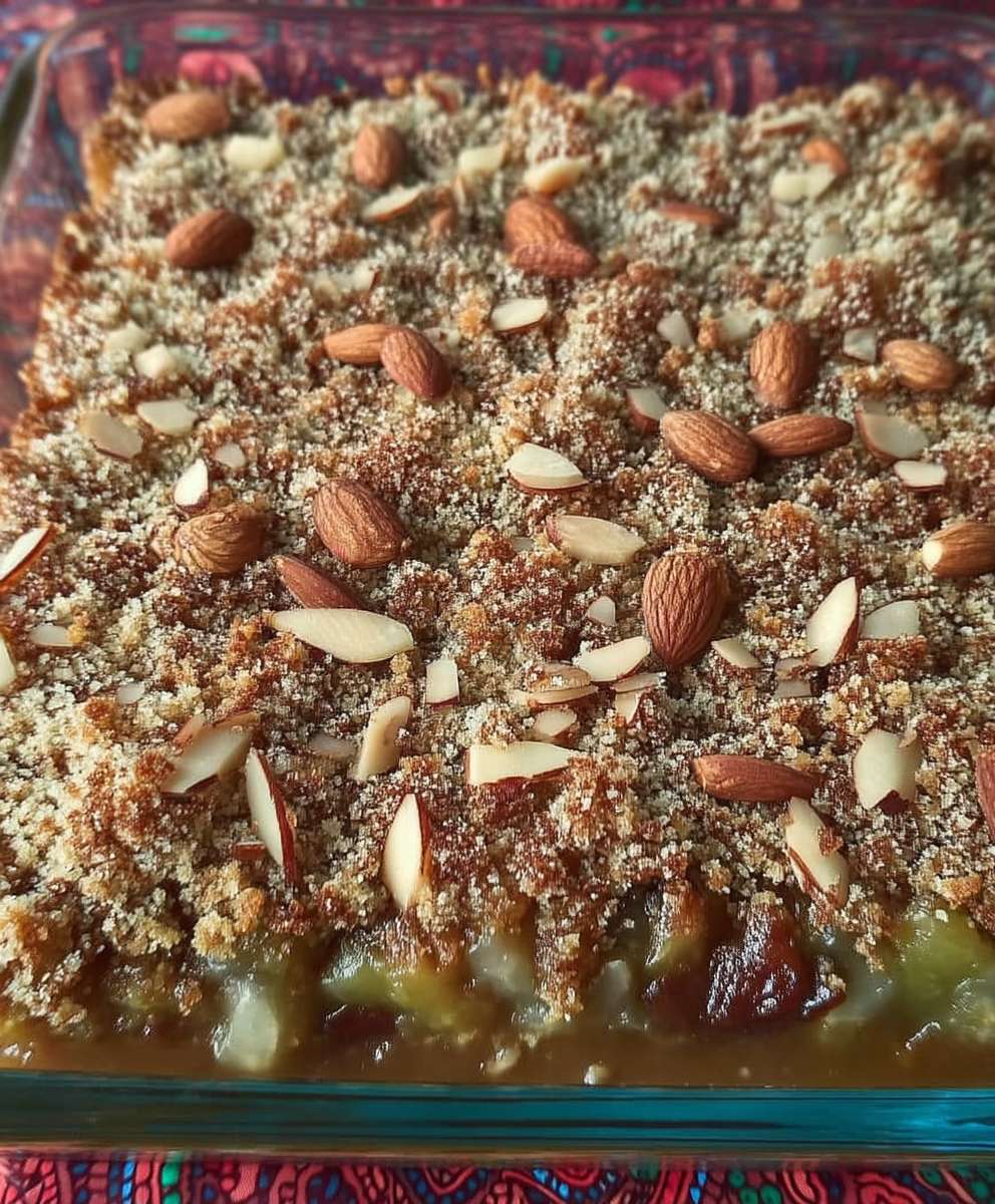 Rhubarb almond bars