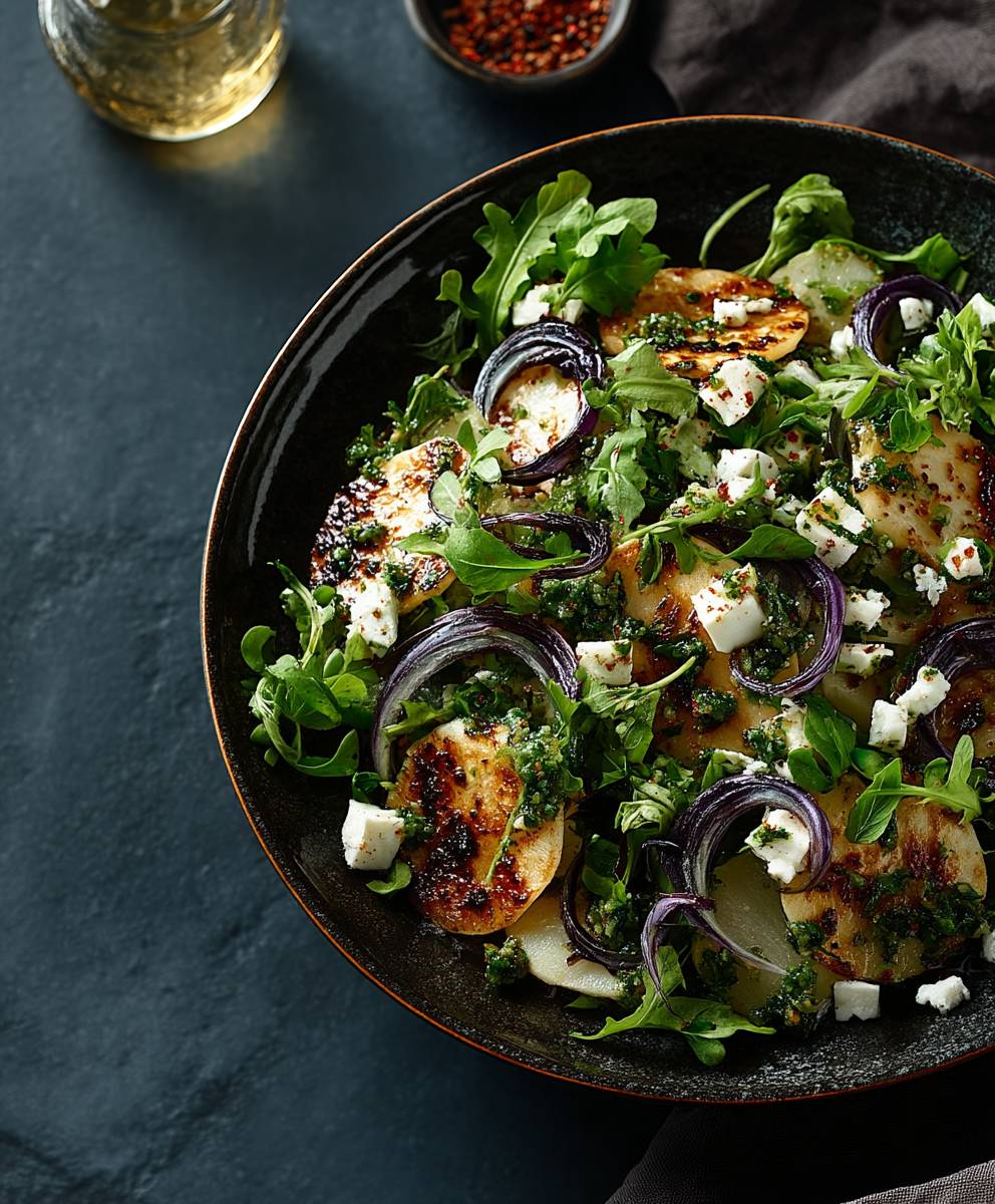 Celeriac chimichurri salad
