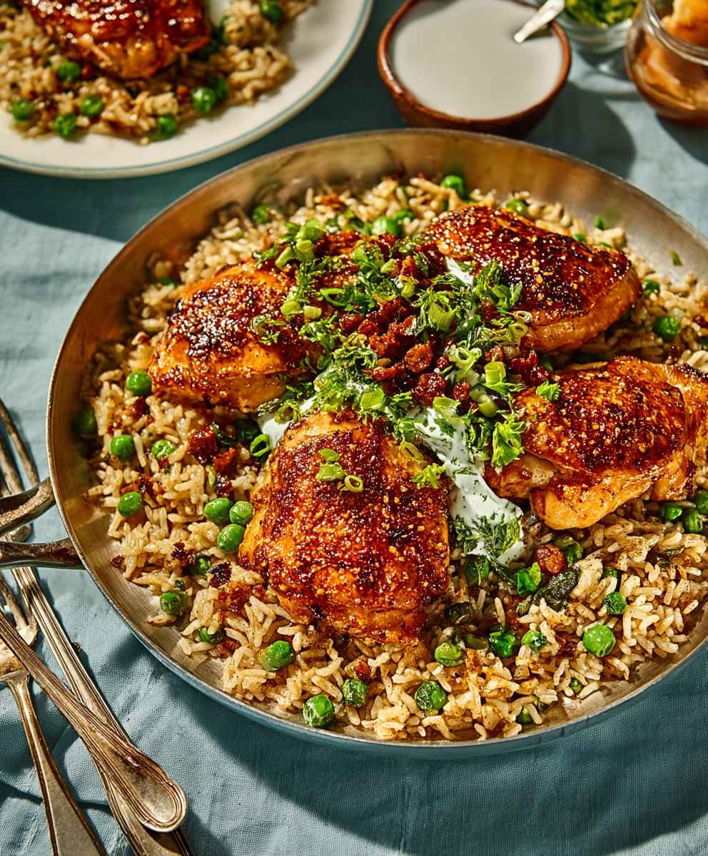 Healthy one pan chicken rice