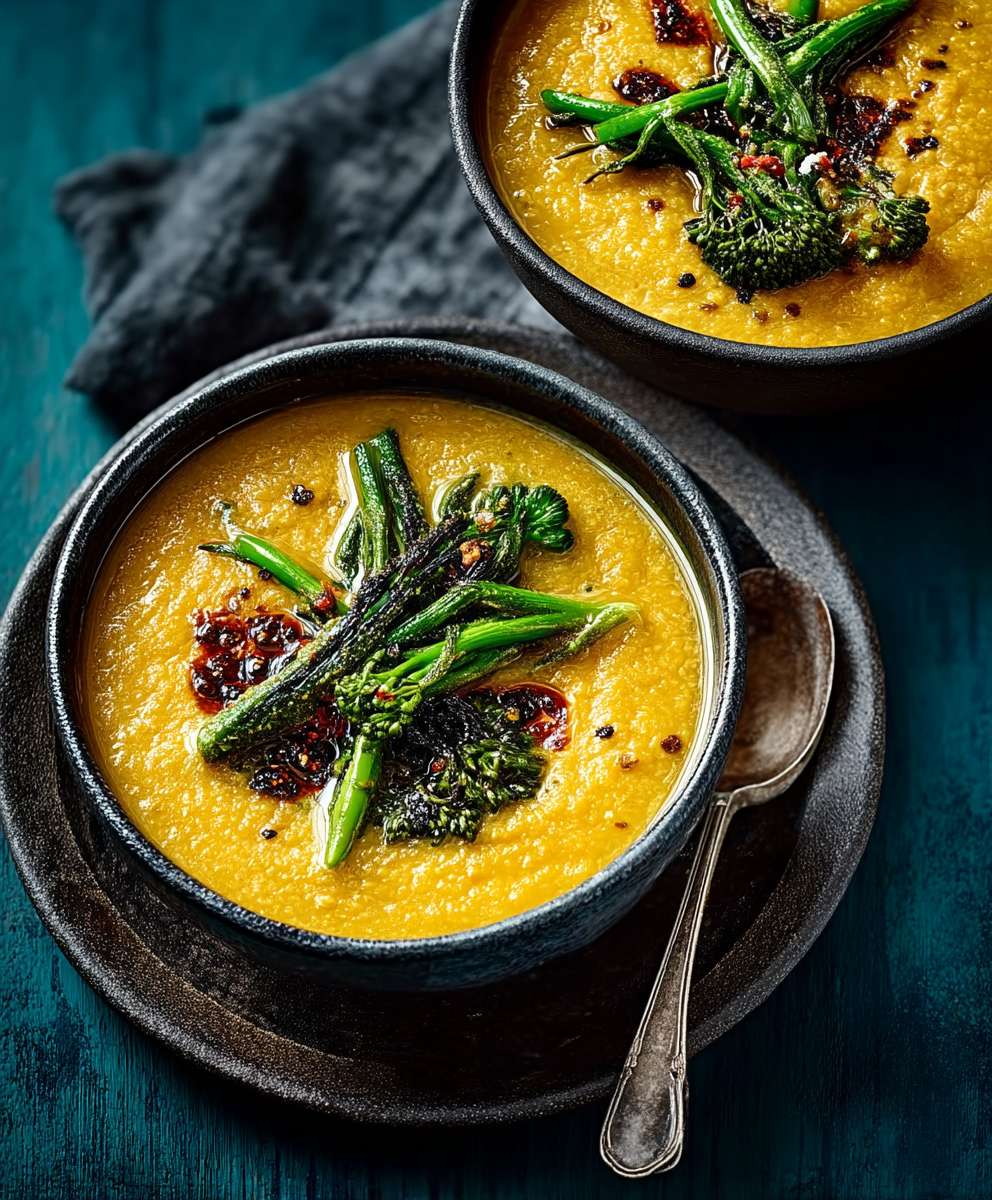 Lentil dhal broccoli tarka