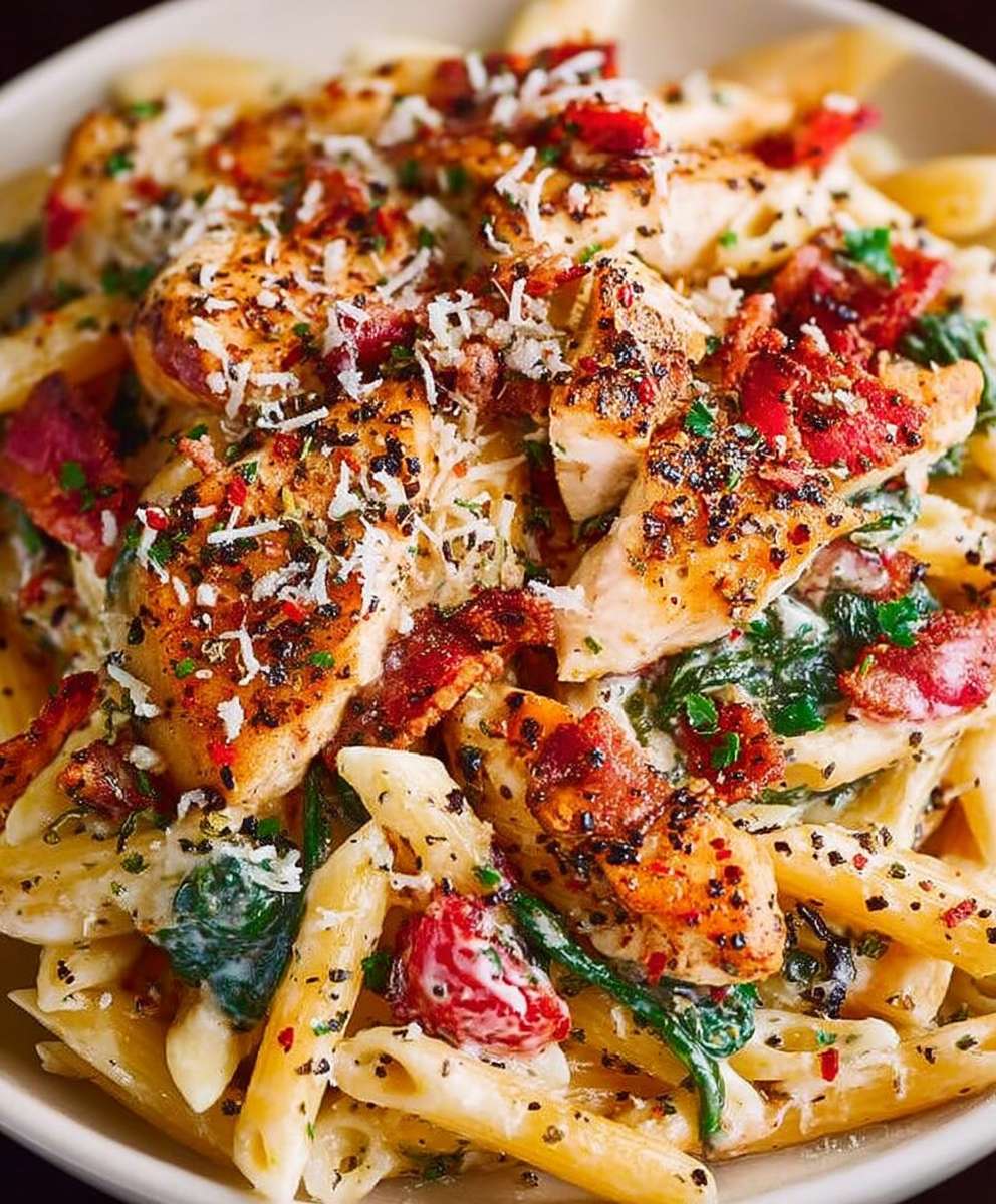 Creamy Chicken Pasta Bacon