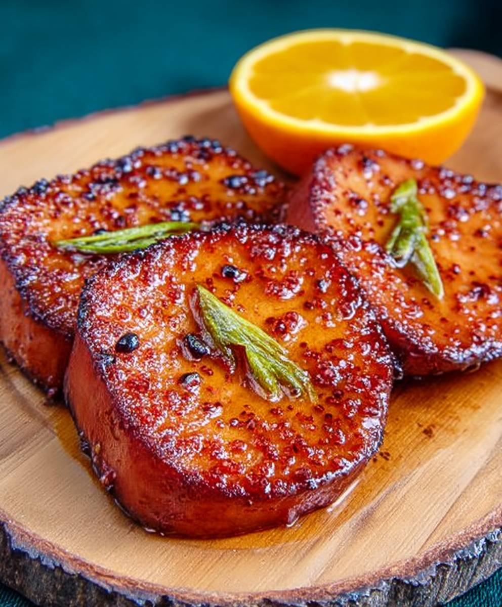 Citrus glazed ham steaks