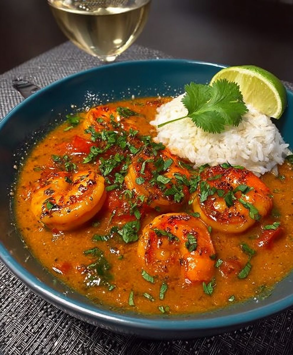 Thai red curry shrimp