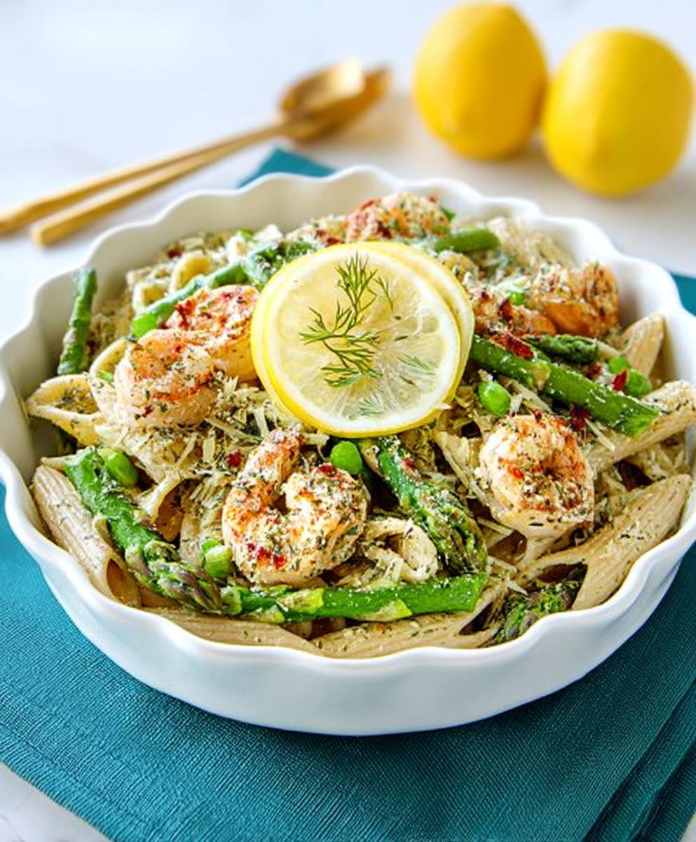 Lemon dill shrimp pasta