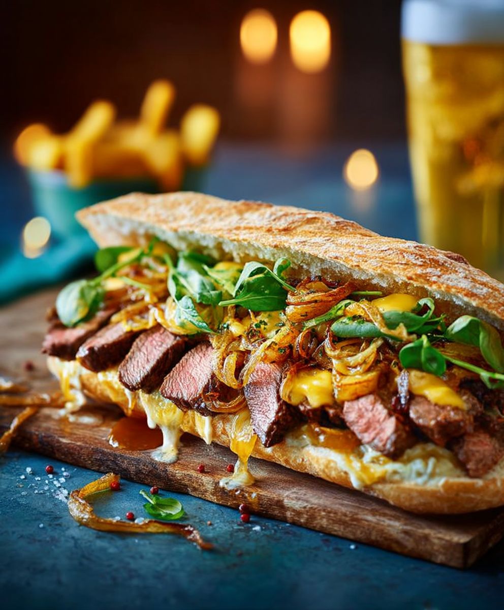 Steak Sarnie with Beer Onions