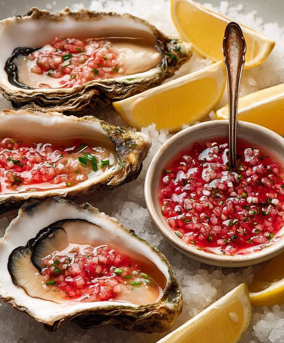 Oysters mignonette sauce