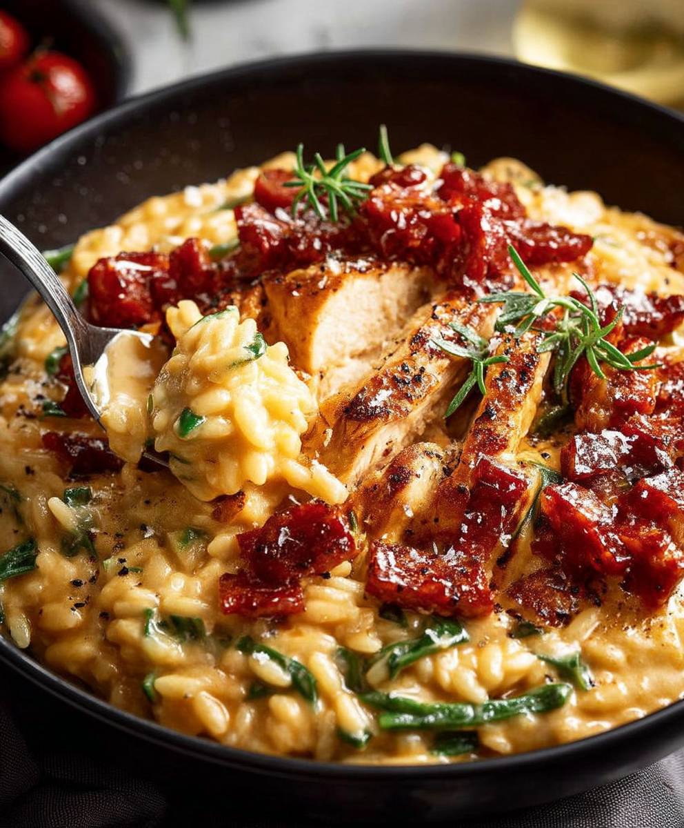 Chicken Risoni Crispy Salami