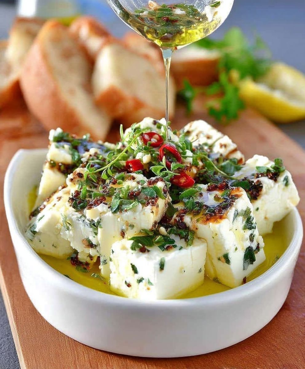 Marinated Feta Herbs Chilli