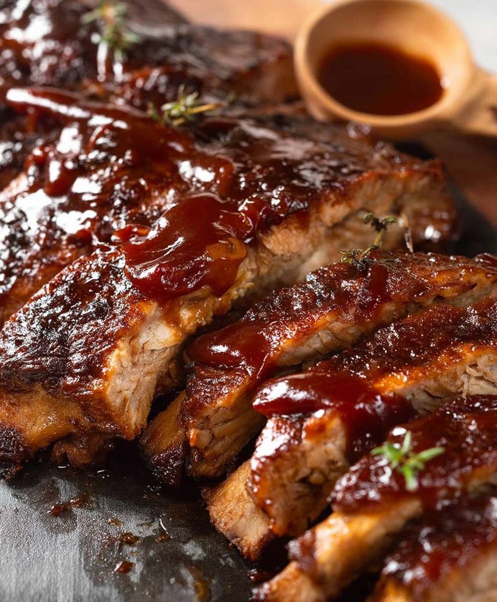 Oven pork ribs barbecue sauce