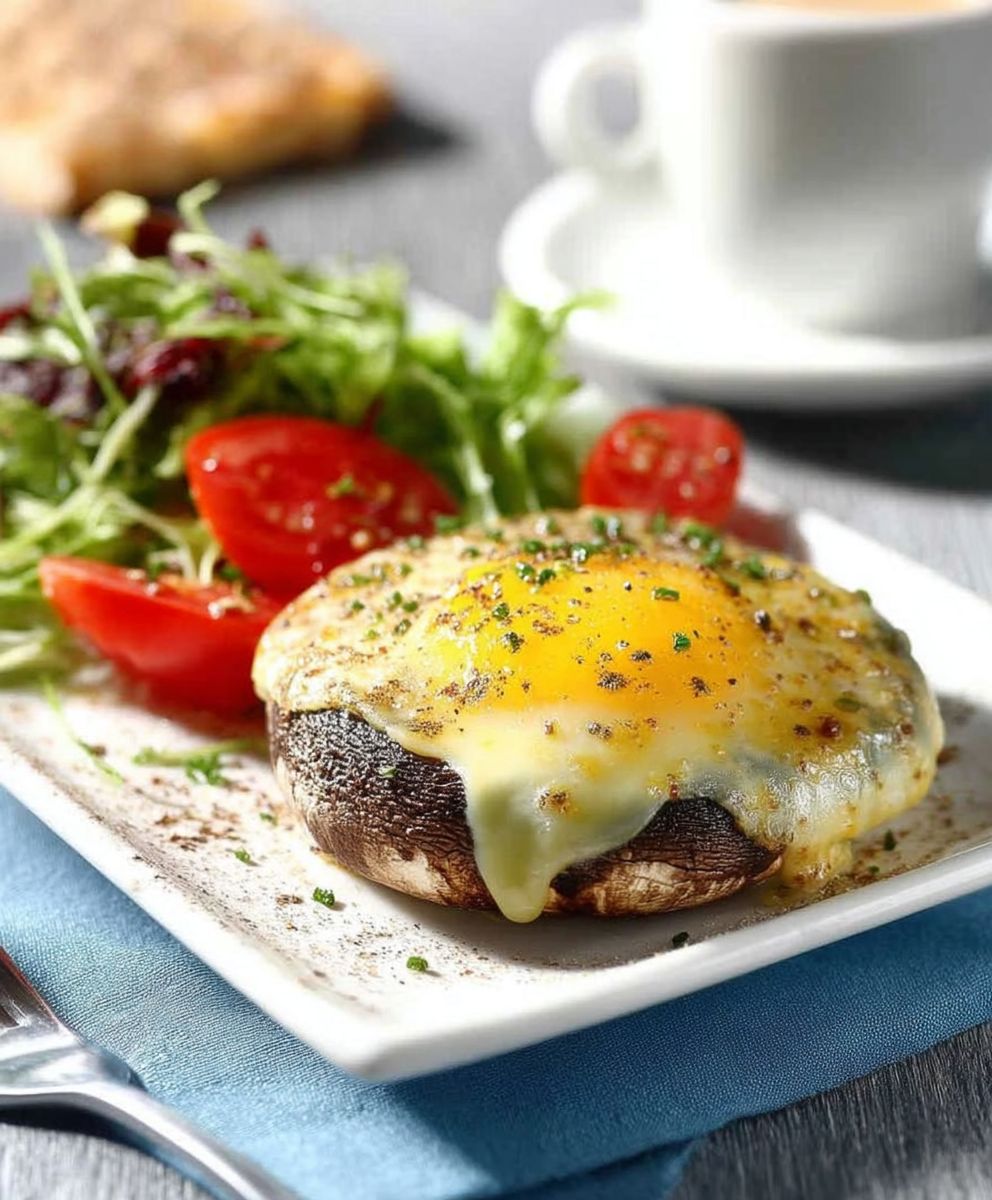 Baked Eggs in Mushrooms