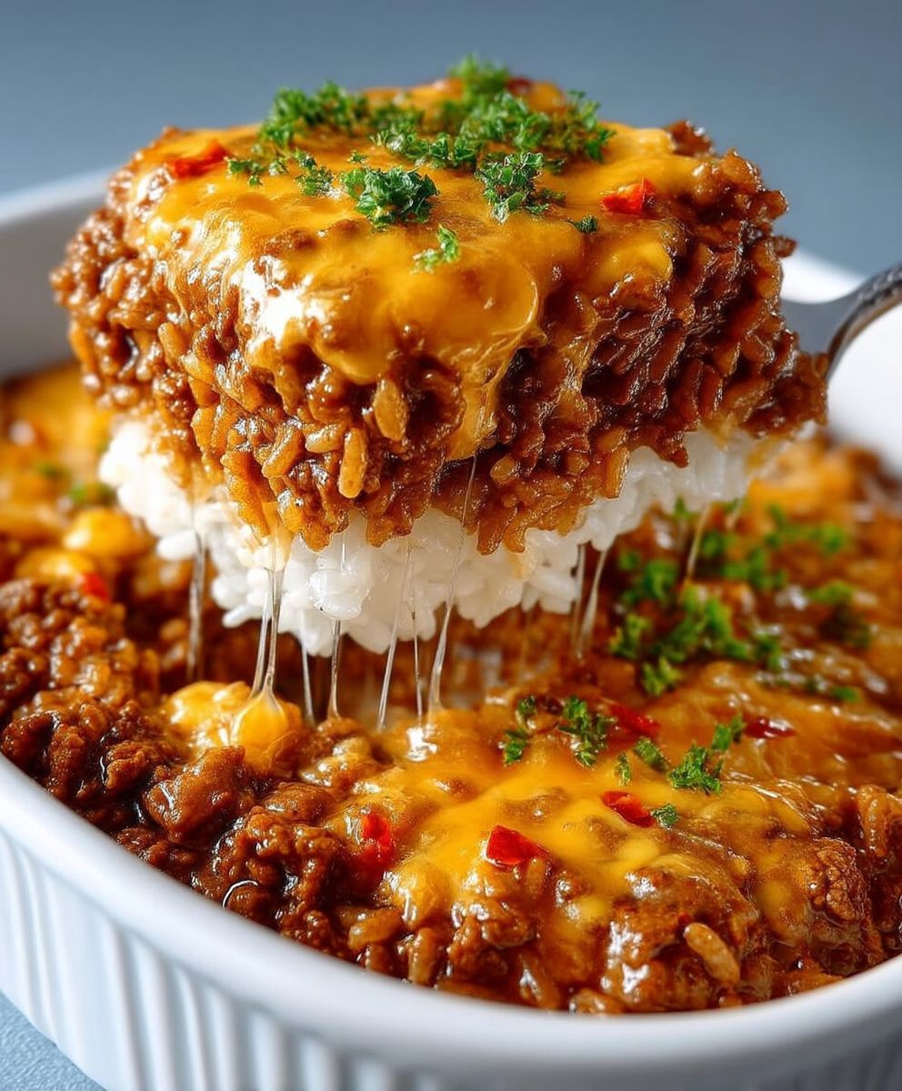 Cheesy Ground Beef Rice