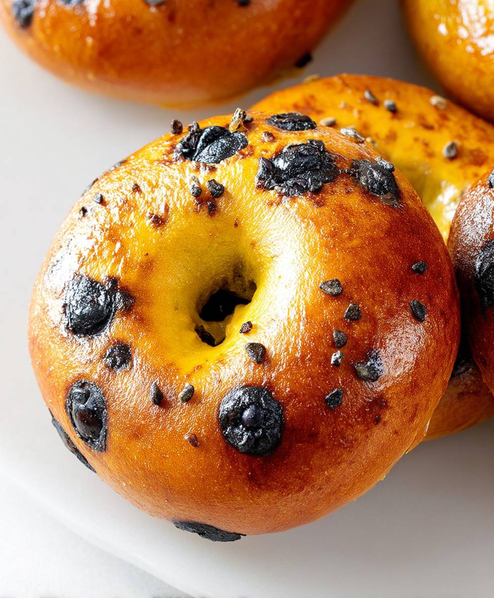High Protein Blueberry Bagel