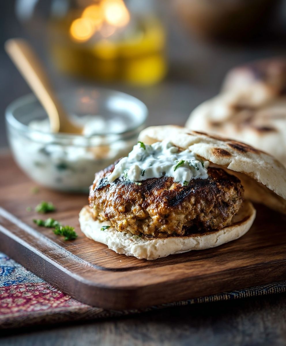 Greek ground chicken burger