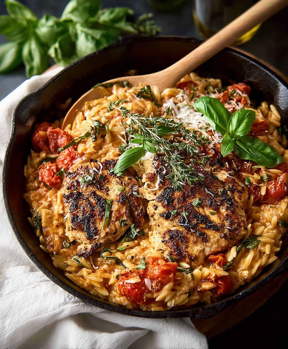 One Pot Italian Chicken Orzo