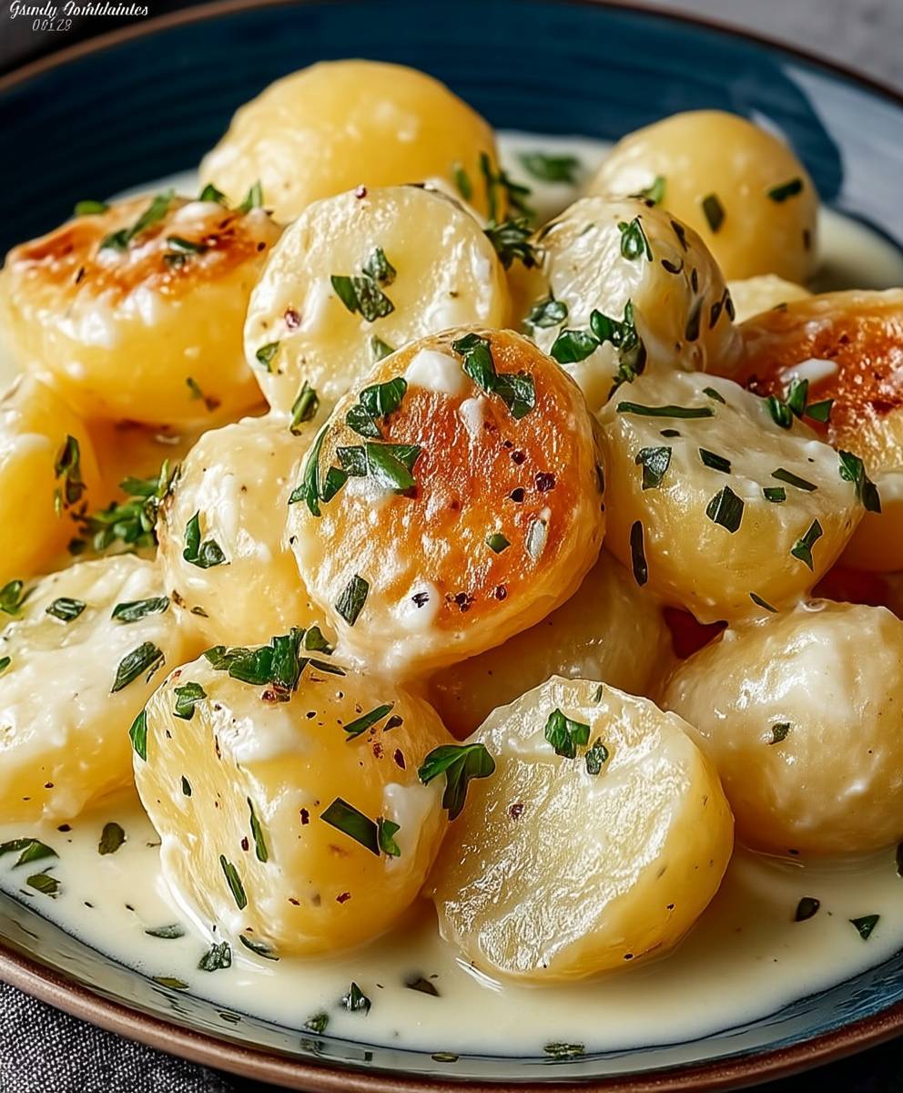 Garlic Sauce Baby Potatoes