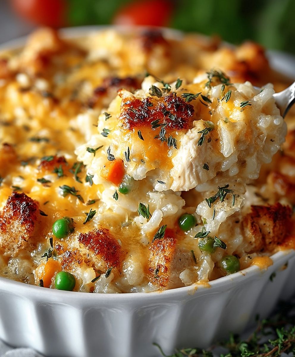 Cheesy Chicken Rice Casserole