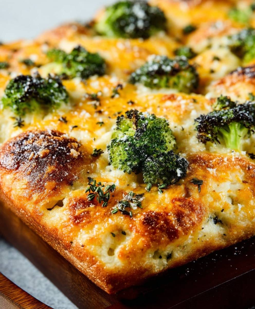 Broccoli Cheddar Focaccia