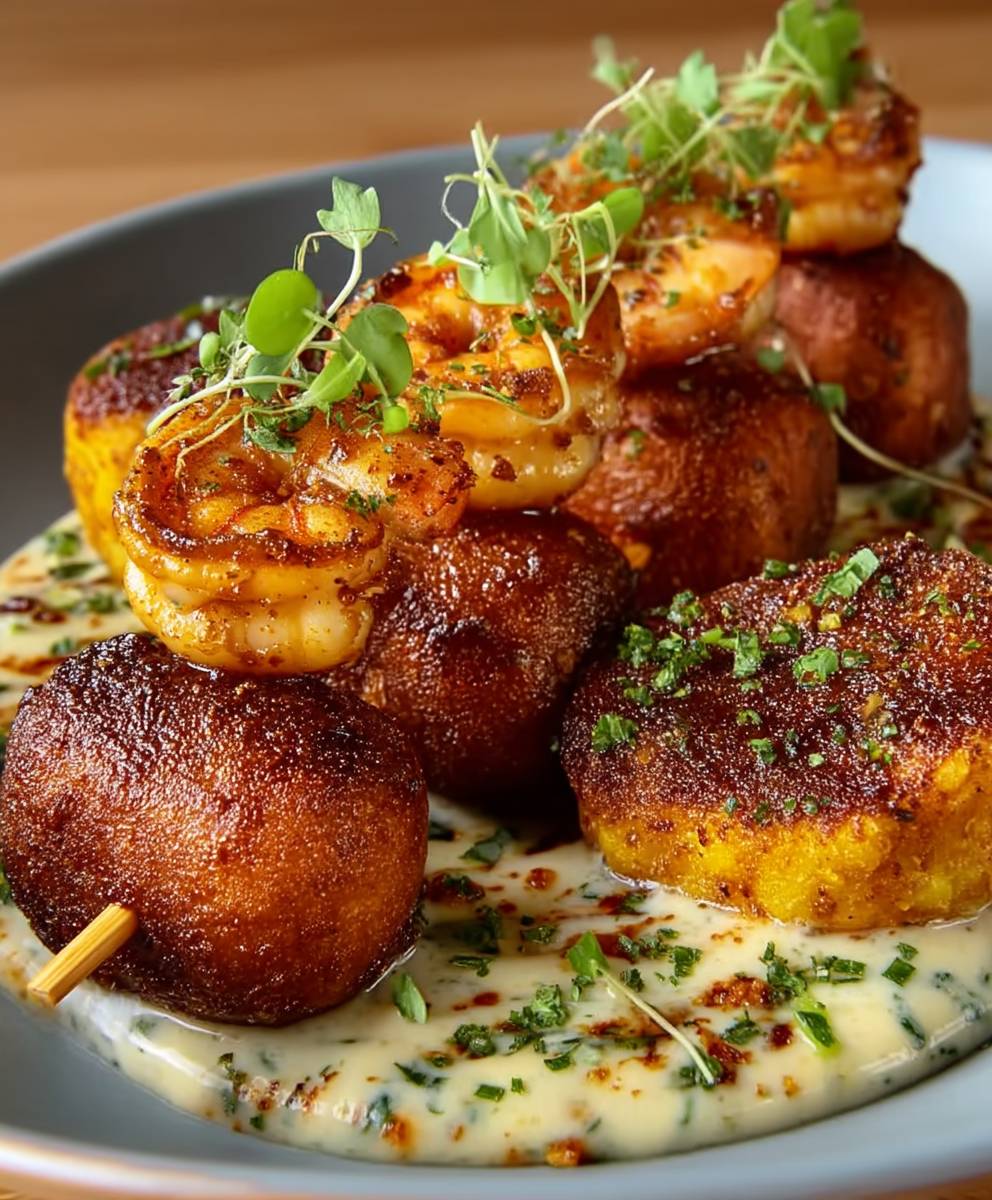 Cajun Sausage Shrimp Corndogs