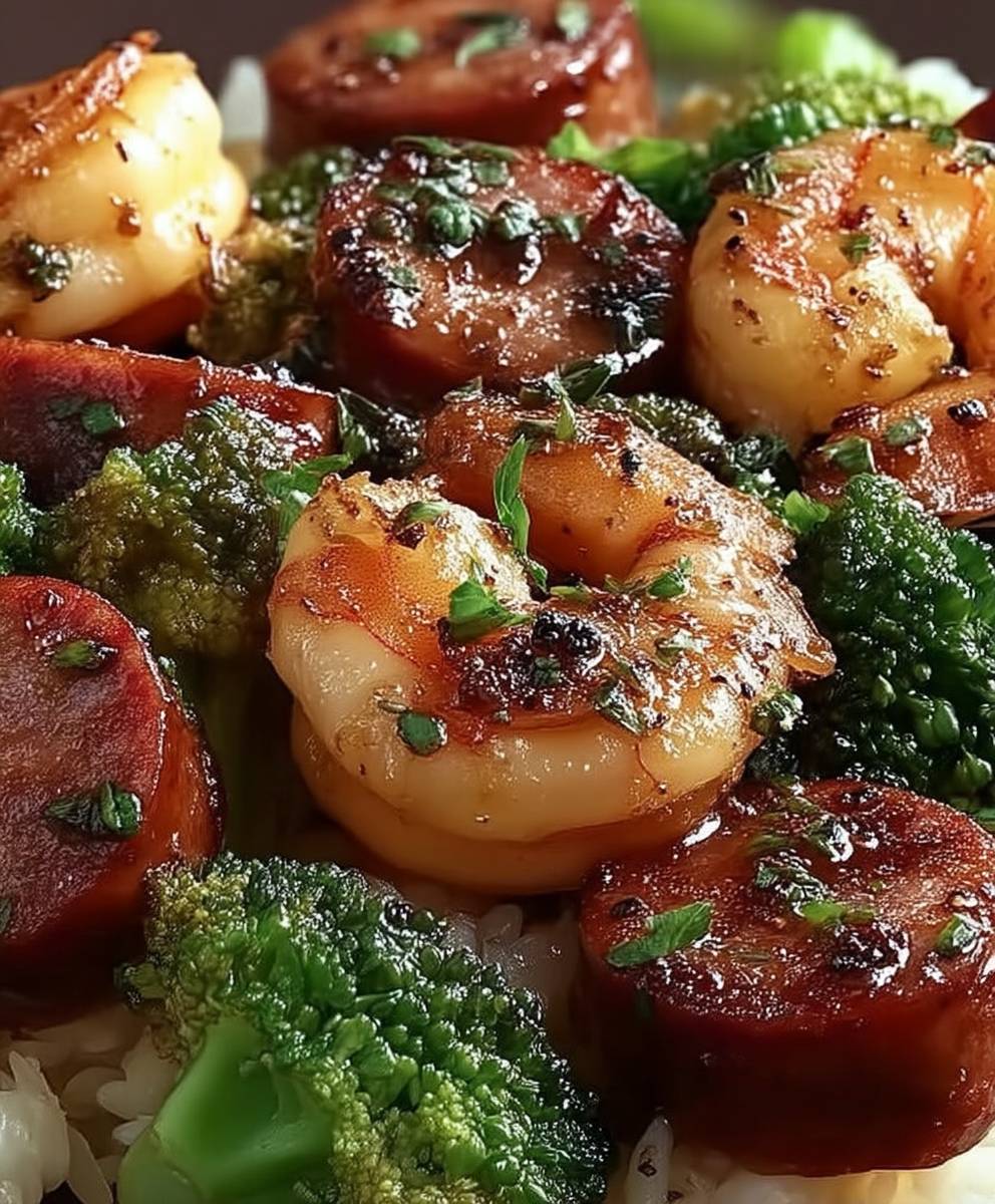Honey Garlic Shrimp Sausage Broccoli