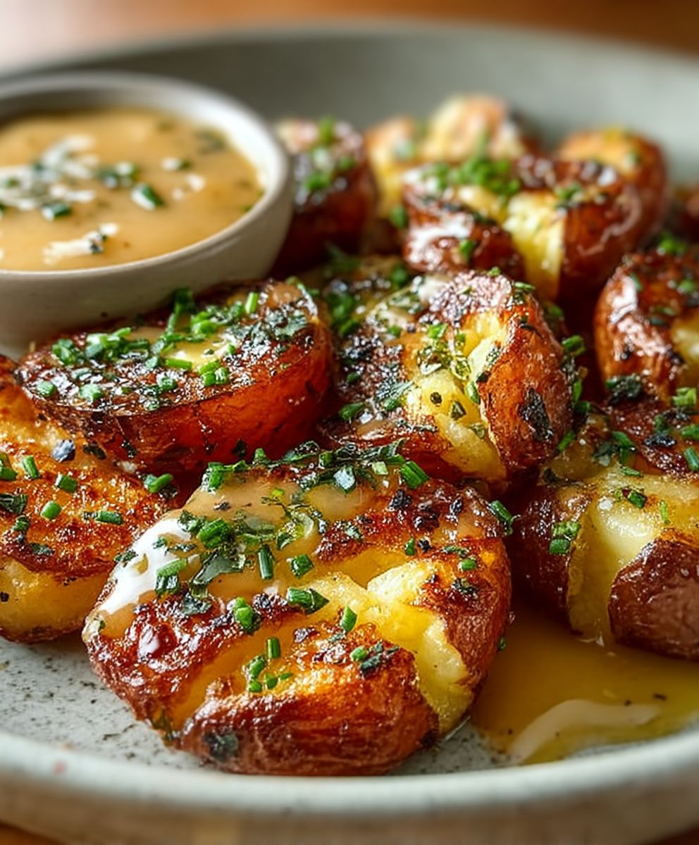 Honey Mustard Smashed Potatoes