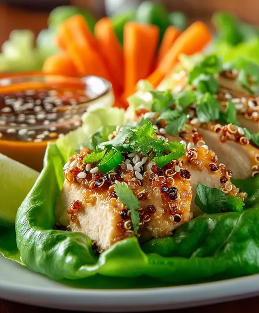 Chicken Quinoa Lettuce Wraps
