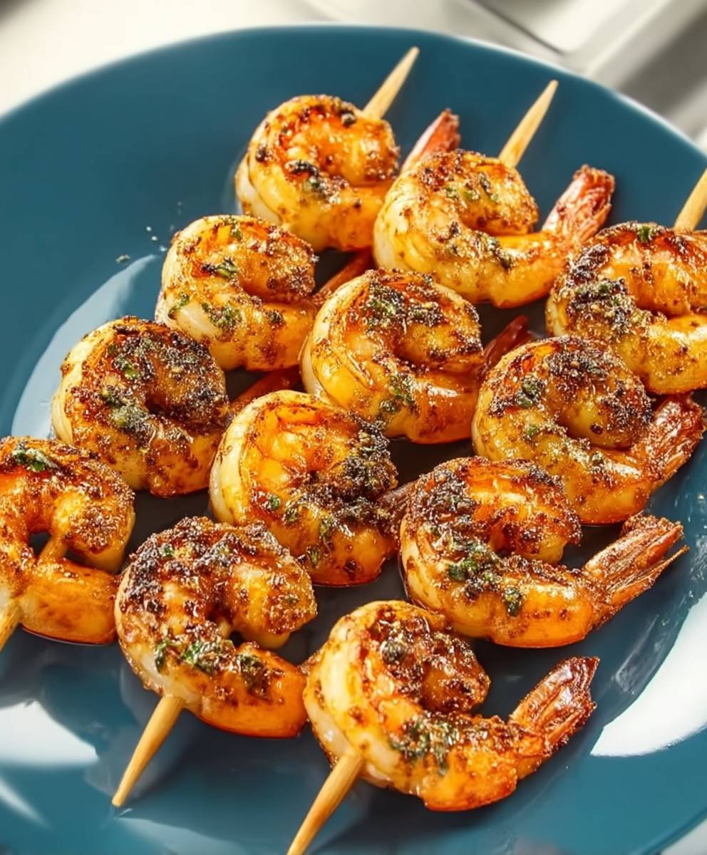 Garlic Cajun Shrimp Skewers
