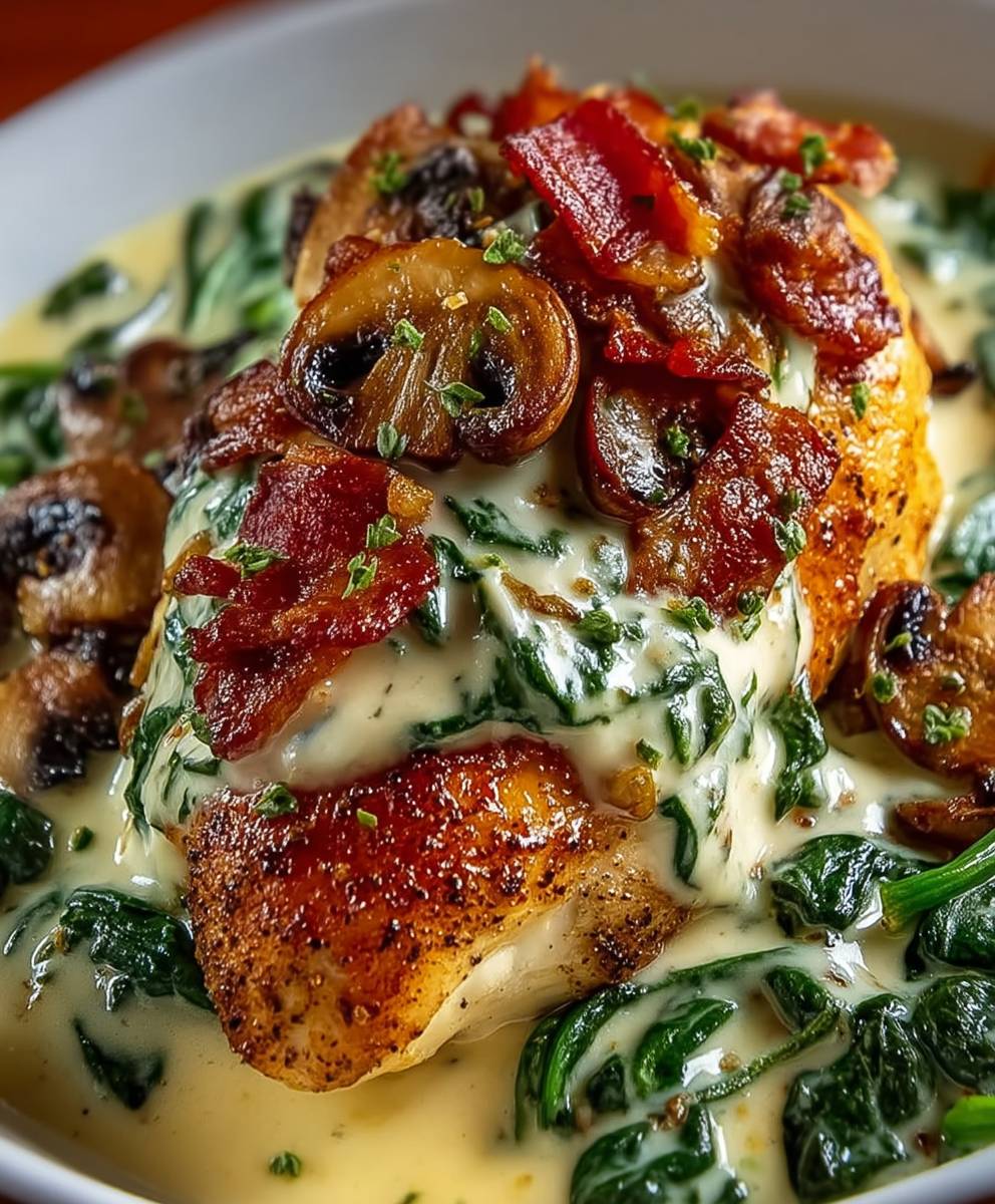 Smothered Chicken Creamed Spinach